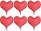 20 Inch Red Heart Mylar Foil Balloons 6 Pcs Large Red Heart Aluminum Foil Helium Balloons for Girls Women Birthday Bridal Engagement Wedding Anniversary Baby Shower Party Decorations
